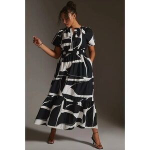 Anthropologie Black and White Maxi Dress